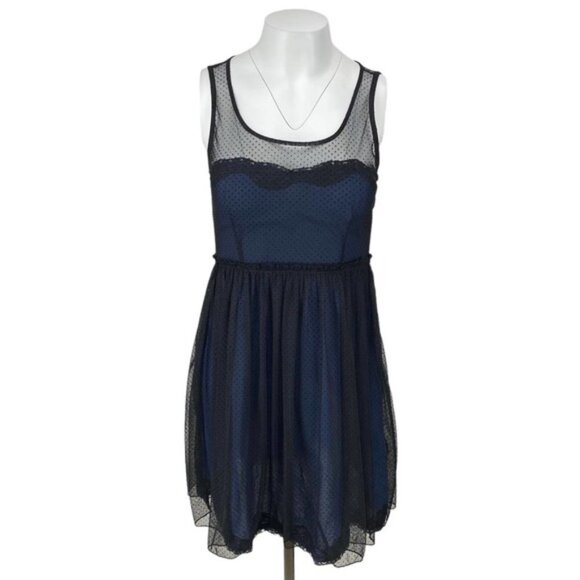 ZARA Trafaluc Layered Lace A-Line Empire Dress Sz Small - Picture 1 of 5